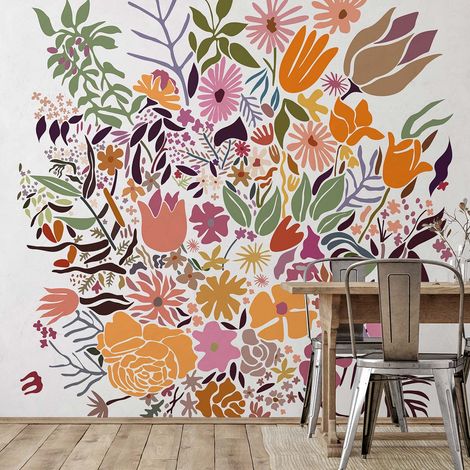 Papier peint, marché aux fleurs chambre papier peint (1/4)