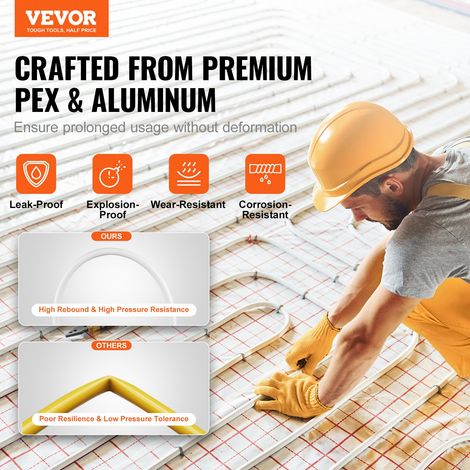 Tuyau PEX AL PEX Chauffage Sol 300 m Rouleau Tube PEX-AL-PEX Composite Aluminium-Plastique Φ 16 mm Épaisseur 2 mm Barrière Oxygène… (1/5)