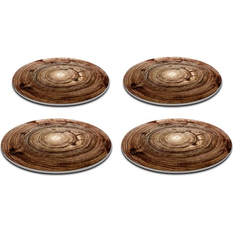 Juego de 4 manteles individuales redondos de 33 cm - fieltro grueso de 4 mm, resistente al calor, decorativo, estampado Kempas - Bertoni (1/5)
