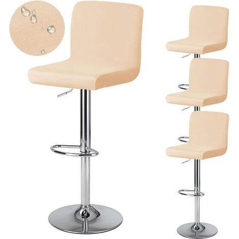 4 Pièces Housse De Tabouret, Tissu Extensible Imperméable, Protection Chaise Haute, Pour Salle À Manger (1/5)
