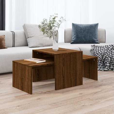 vidaXL Coffee Table Set Brown Oak 100x48x40 cm Engineered Wood (1/5)