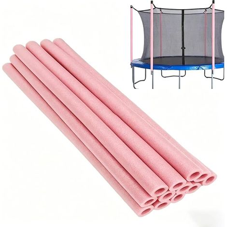Juego de 12 fundas protectoras de espuma para camas elásticas, fundas de espuma para postes de cama elástica con un diámetro de 25 a 26 mm, longitud de 88 cm, impermeables, accesorios para camas elást (1/5)
