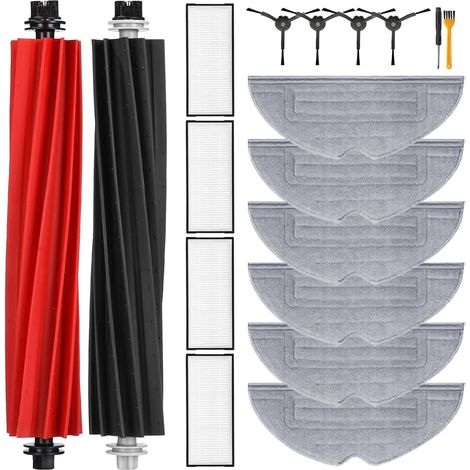 18 pezzi di ricambio compatibili con l'aspirapolvere robot Roborock S8 / S8 Plus, 2 spazzole principali, 4 spazzole laterali, 4 filtri HEPA, 6 panni per mocio (1/5)