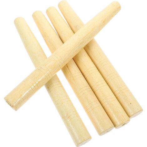 Lot de 5 Outils de Jardinage Manche en Bois Beige, Multifonctionnel et Économe en Effort, pour Plantes et Usage Extérieur (1/5)
