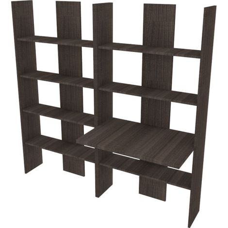Libreria con scrivania integrata - Ideale per studio, cameretta o soggiorno - Olmo jerez scuro (1/5)
