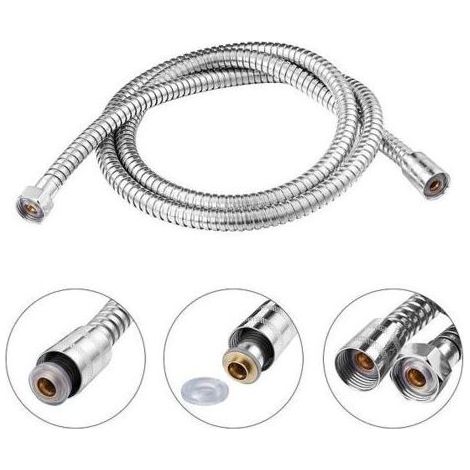 Flexible de douche Chrome - Tuyau de douche 1.5m - Anti-torsion Acier inoxydable Anti-rouille - Universel Diametre G1/2 (1/4)