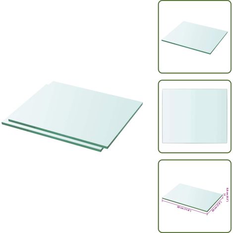 Vetro temperato - vidaXL Mensole in Vetro Trasparente 2 pz 30x20 cm -