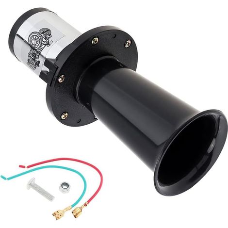 Klaxon à air de voiture Ahooga de style vintage classique, Avertisseur sonore pour voiture, camion, camping-car, 12 V 110 dB (noir) (1/5)