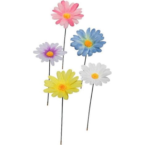 Tuteurs de jardin en métal colorés en forme de marguerite pour jardin, cour et pelouse. (1/5)
