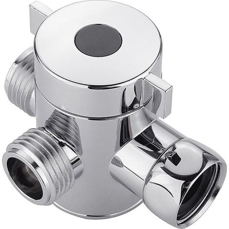 Vanne 3 Voies Laiton G1/2, Inverseur Douche et Pommeau, Séparateur d'Eau pour Bras de Douche et Baignoire (1/5)