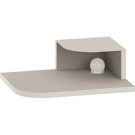Table de chevet avec ampoule en bois "Luno" - 40 x 30 x 16 cm - Grès