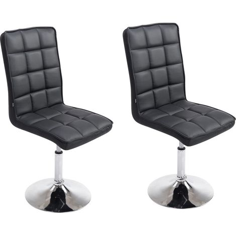Set di 2 sedie da pranzo regolabili in altezza in materiale sintetico nero CDS10060