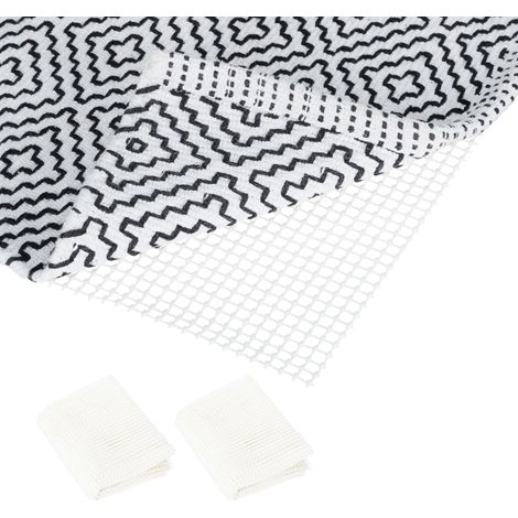 Relaxdays Non-slip Mat, Set of 2, Anti-Slip Underlay, for Carpets & Furniture in Living Room, WxD: 100 x 120 cm, Cream