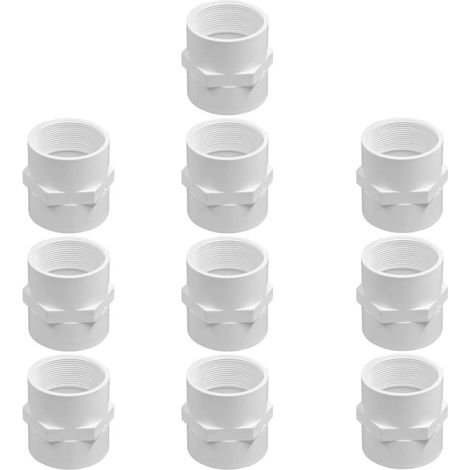 10 conectores de PVC de 25 mm (DN20) con dentado interno directo. (1/5)