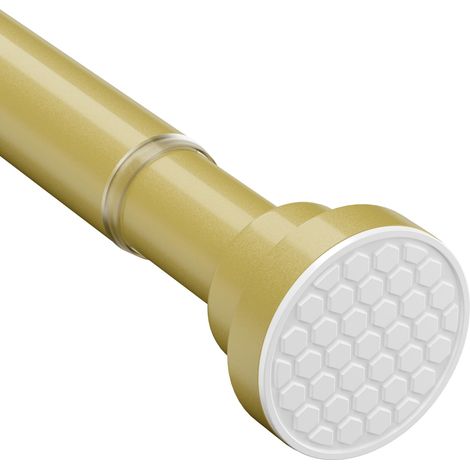 1 pièce Tringle à rideaux sans perçage 70-127 cm - Tringle pour rideau de douche télescopique - Barre de tension réglable pour la salle de bain, fenêtre, cuisine - Or (1/5)