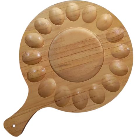 【Style 2 (30401,5 cm, 410 g)】Plateau en bois, boîte à œufs compartimentée, plateau à desserts à plusieurs compartiments, plateau en bois massif (1/3)