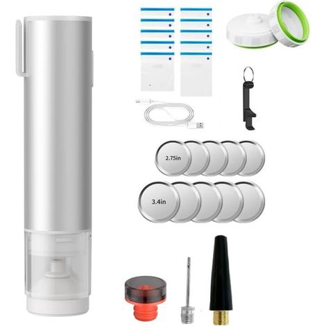 Tragbarer 4-in-1-Hand-Vakuumierer Wiederaufladbarer & kabelloser Food Saver Elektrischer Mason Jar Sealer Mini-Reise-Vakuumierer für die Lebensmittelaufbewahrung (1/5)