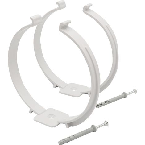 COLLARE FERMATUBO PER AERAZIONE CANALIZZATA ø mm. 125, con tasselli e viti, col. Bianco