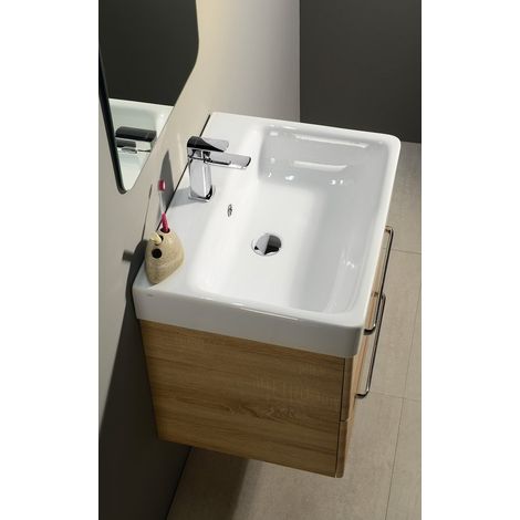 SAND Lavabo en céramique 60x50 cm, blanc ExtraGlaze (1/2)