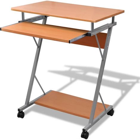 vidaXL Scrivania per Computer con Ripiano Estraibile Marrone (1/4)