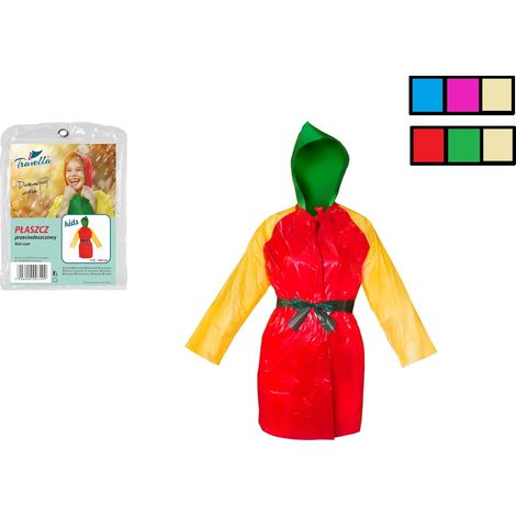Regenmantel für Kinder, Größe 110-140 cm, bunte Farbmischung (1/3)