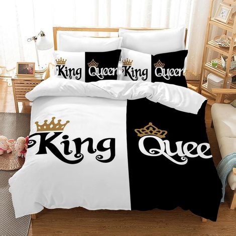 Bettwäsche-Set King & Queen 220x240cm 100% Mikrofaser mit Reißverschluss