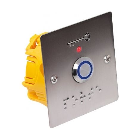 Sewosy – Bouton d'arrêt d'urgence inox 24V – Plaque lumineuse et braille – Type à encastrer – Diamètre de perçage 60mm (1/3)