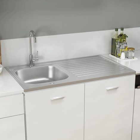 Evier cuisine - et égouttoir - Bac Vasque pour cuisine - Argenté 1000x600x155mm Inox Chic-851315 (1/5)