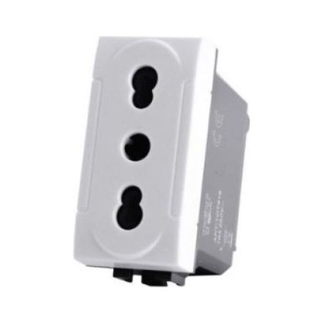 Presa bivalente art compatibile con bticino livinglight l4180 16a bianco - 818b