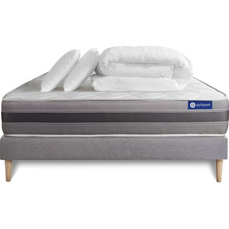 Pack Colchón gris espuma viscoelástica 140 x 190