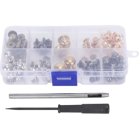 Rivet à tête de moine, clou, plaqué laiton, accessoires de vis pour la fabrication de sacs et d'objets en cuir (KQ-403) (1/5)