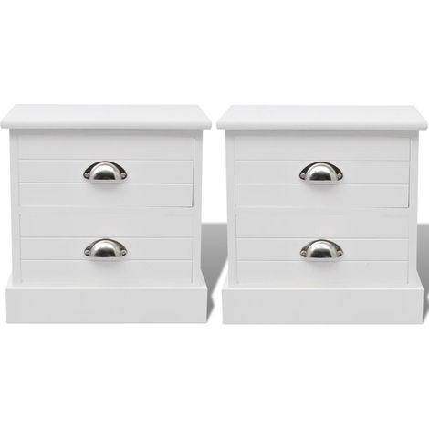 Comodino comodino cassettiera armadio mobili per camera da letto 2 pezzi bianco 1402097