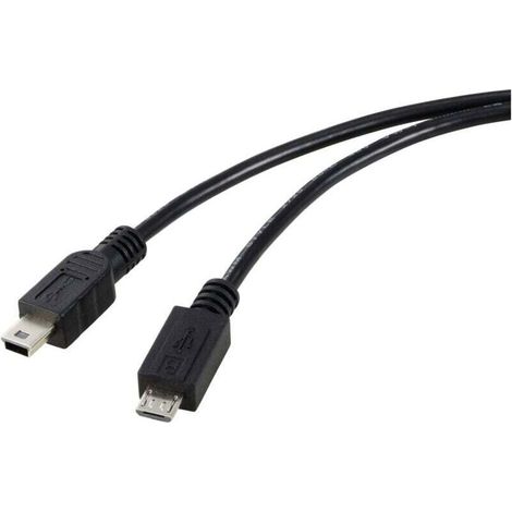 Schwarzes 0,5 m USB 2.0 Micro-B-Stecker auf Mini-B-Stecker-Kabel – RF-5720368 C879612 – Hochwertig und universell kompatibel