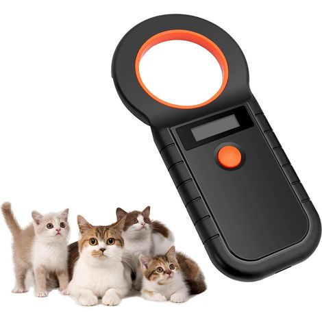 Lecteur de Puces pour Animaux, Lecteur Puce Animaux USB Rechargeable, Chatière à Puce électronique ISO11784/(85) FDX-B/EMID, Lecteur de puces électroniques pour Chiens/Chats(Rouge) (1/5)