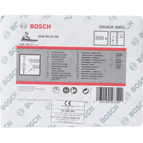 Clou à tête D SN34DK 90RG, 3,1 mm, 90 mm, galvanisé, rainuré, lot de 2500 (1/5)