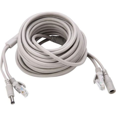 Memkey – Cavo CCTV da 15 m – Cavo Cat-5 con connettore RJ45 – Cavo di alimentazione da 2,1 mm – Compatibile con telecamere IP e sistemi NVR (1/5)