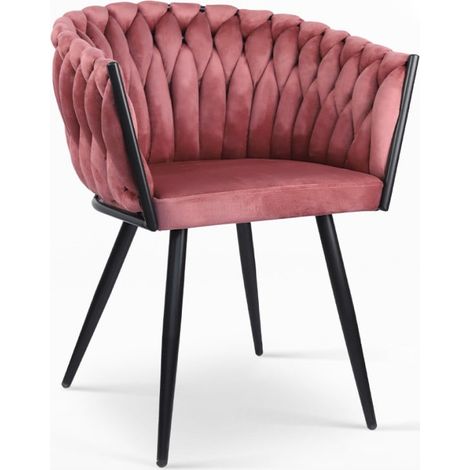Sessel samt Design mit Armlehnen Küche Wohnzimmer Chantilly - Pink