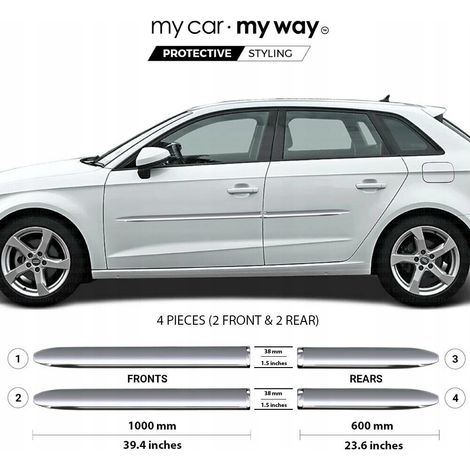 Audi A3 Sportback 12+ Listwy chrome Drzwi Ochronne (1/3)