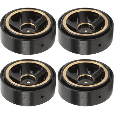 Beadlock-Felgen, klebstofffrei, Messing, für FMS FCX24 1/18 1/24 RC-Car, Upgrade-Teile, Schwarz - 4 Stück (1/5)