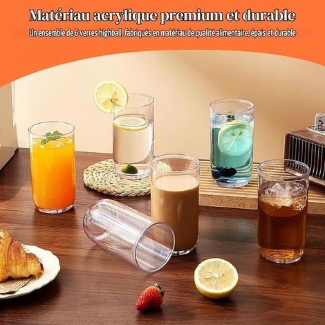 verres à boire verres d'eau en Plastique Transparent verres à Bière verres de café Glacé (1/2)