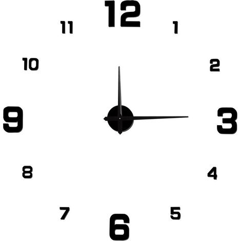 Horloge murale silencieuse à faire soi-même, autocollante Wally, horloge murale tridimensionnelle 80-130 mm, réglable librement (1/4)
