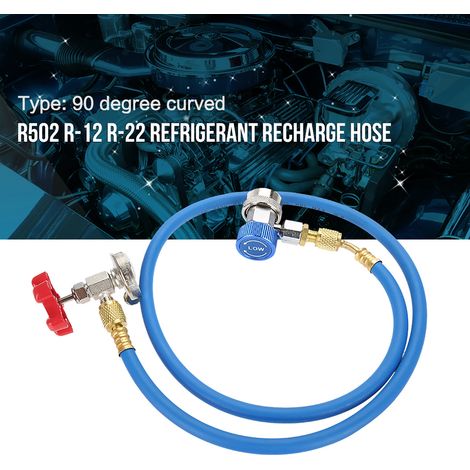 Flexible R134a recharge hose with can tap, compatible R502 R-12 R-22, gaz manomètre tuyau de charge, raccord bouteille, pipe de remplissage climatisation (1/5)