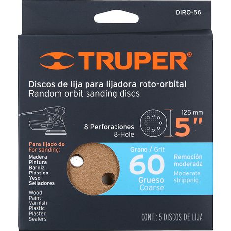 Discos de lija, 125 mm - Grano 60