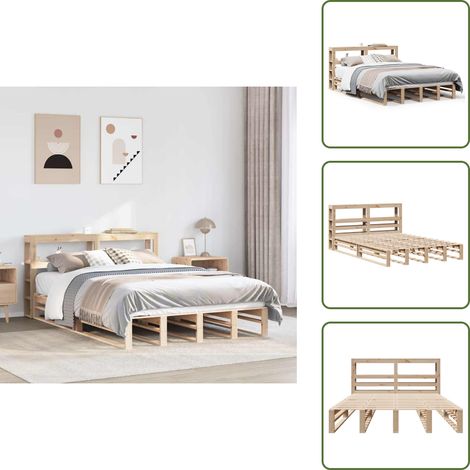 vidaXL Massivholzbett ohne Matratze 120x190 cm Kiefernholz (1/5)