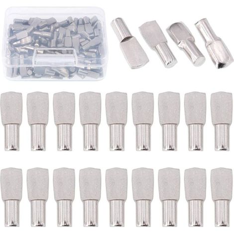 Lot de 150 piquets de support d'étagère en forme de cuillère 5 mm plaqué nickel (1/4)