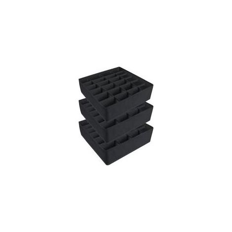 Lot de 3 Organisateur Tiroir, Boîtes de rangement sous vetement pliables en textile respirant, idéales pour chaussettes et cravates (Noir) (1/4)
