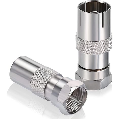Adaptador coaxial hembra a tipo f macho  Gris (1/4)