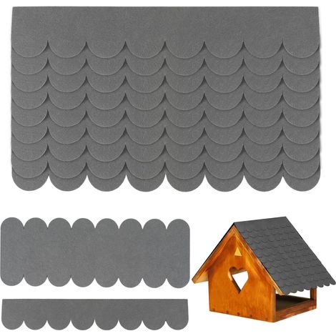 Lot de 32 bardeaux de toit pour nichoir à oiseaux, panneaux de toit en carton goudronné, autocollants - Pour nichoirs, hôtels à insectes, niches pour chiens, clapiers à lapins (1/5)