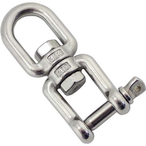 GENERIC-Émerillon Manilles Chaînes d'ancrage d'amarrage Connecteur Pivotant en 304 INOX pour Bateau Marine - 6mm