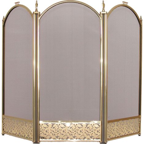 Fire Vida Ingleton Screen/Spark Guard, Metallo, Ottone, Acciaio, H 60 x L 95 x P 21 cm Circa (1/5)